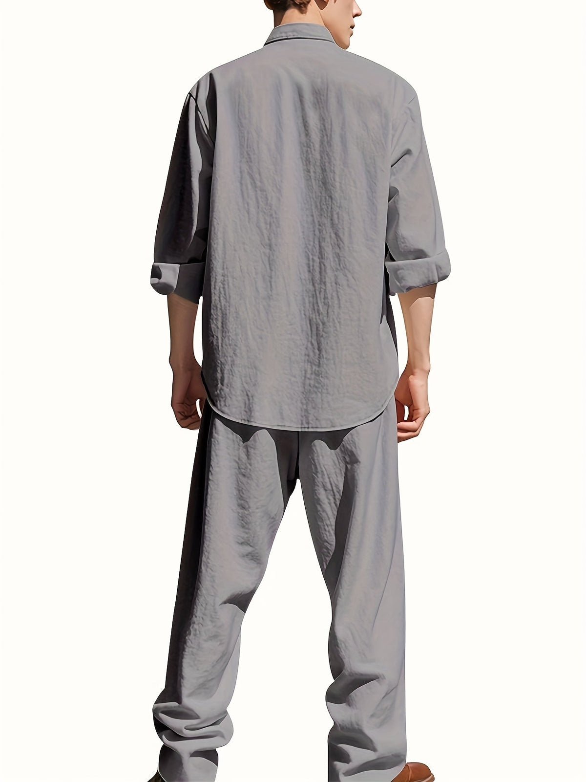 Owen Men's Casual Linen Set, alternate angle 9