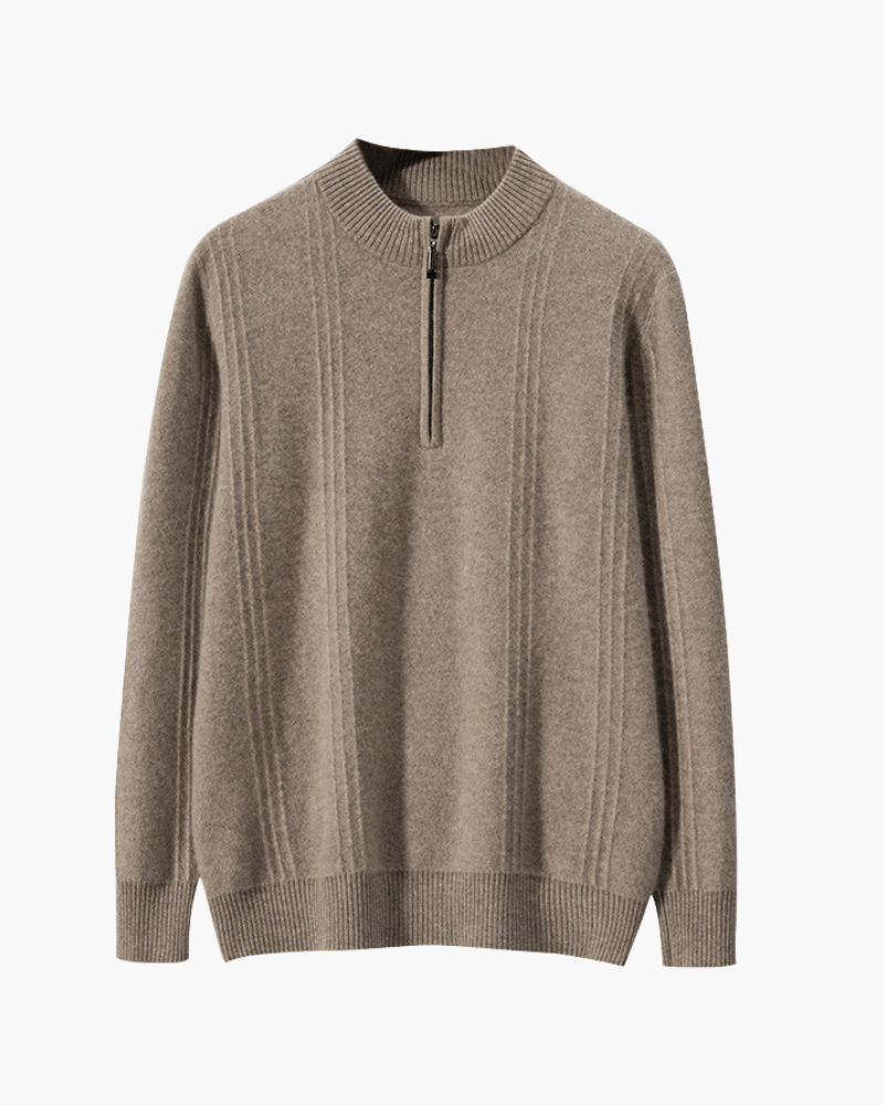 Men's 100% Cashmere Ribbed Half-Zip Jumper, alternate angle 11