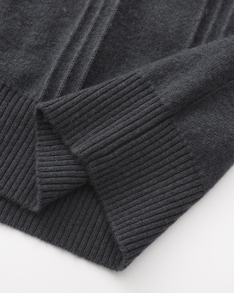 Men's 100% Cashmere Ribbed Half-Zip Jumper, alternate angle 6