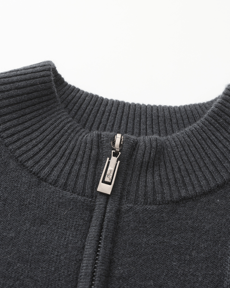 Men's 100% Cashmere Ribbed Half-Zip Jumper, alternate angle 5