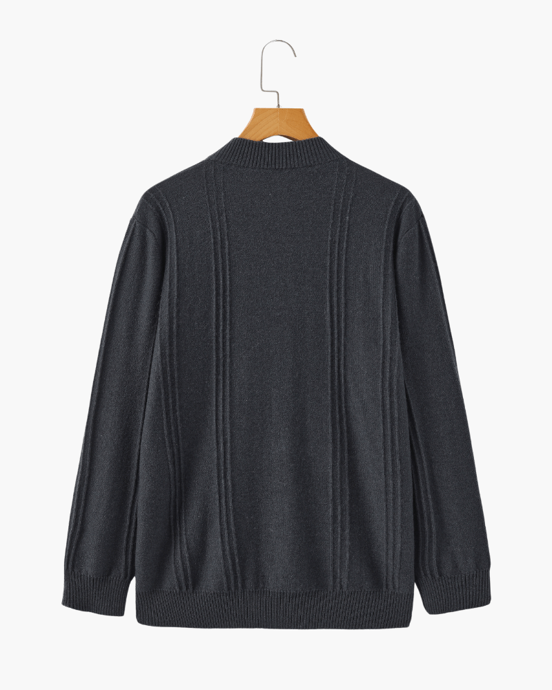 Men's 100% Cashmere Ribbed Half-Zip Jumper, alternate angle 3