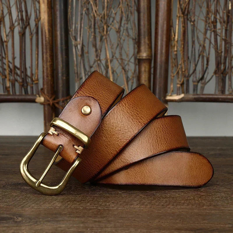 Valdrin Men's Handcrafted Leather Belt, alternate angle 6