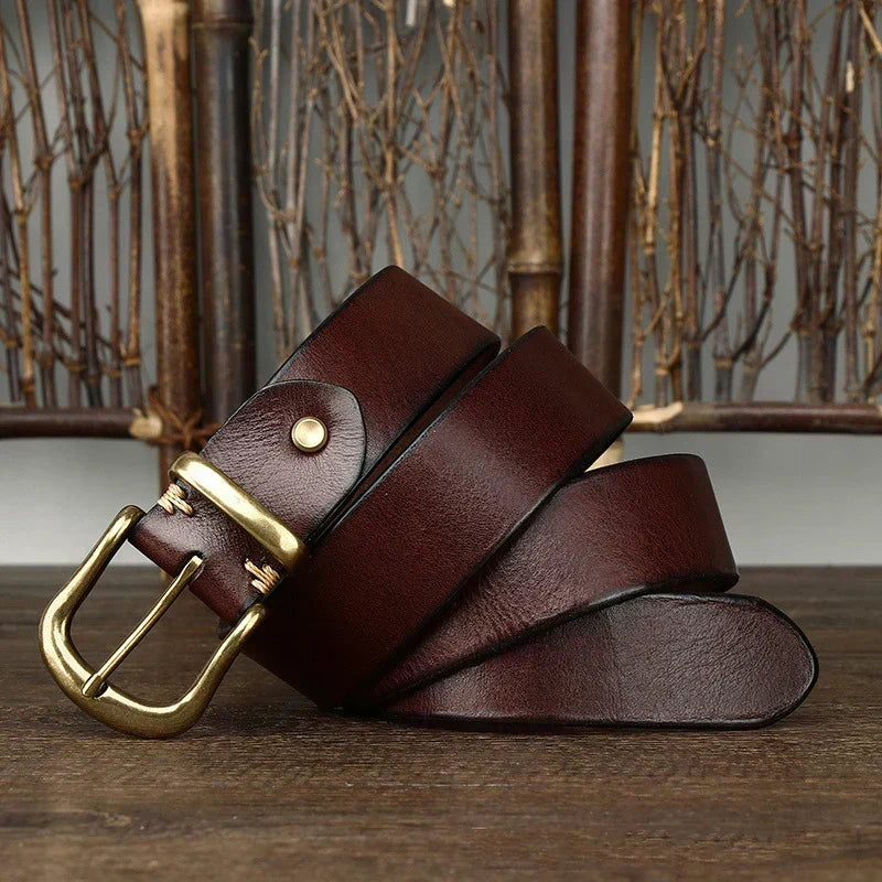 Valdrin Men's Handcrafted Leather Belt, alternate angle 5