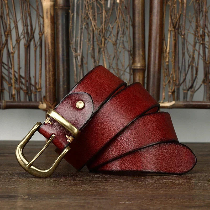 Valdrin Men's Handcrafted Leather Belt, alternate angle 9