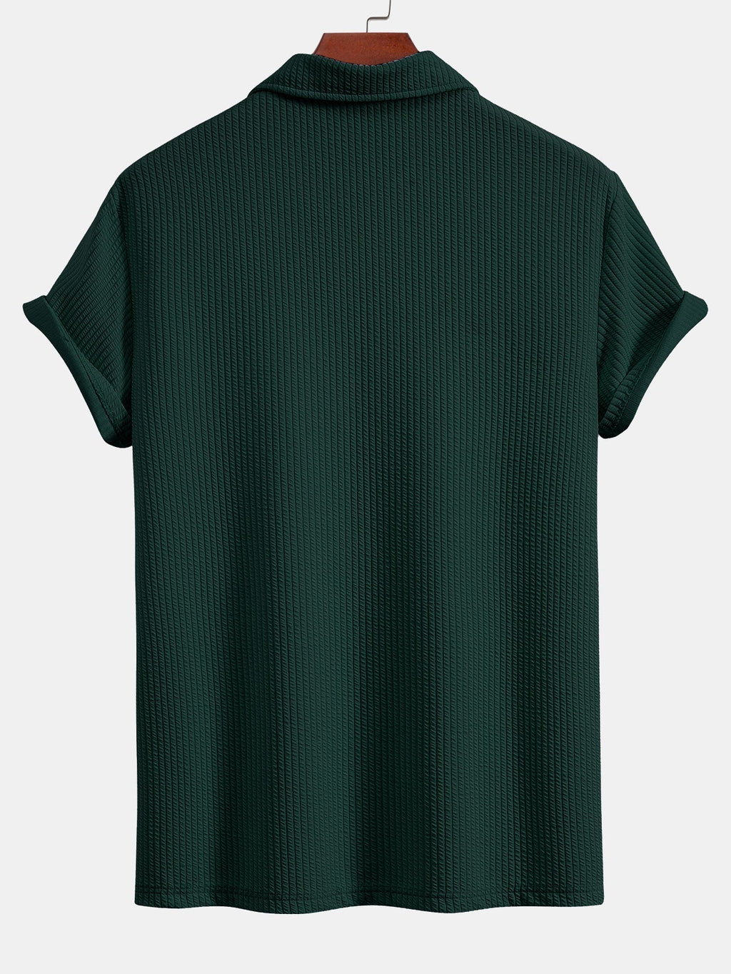Men's Textured V-Neck Polo & Trousers Set, alternate angle 12