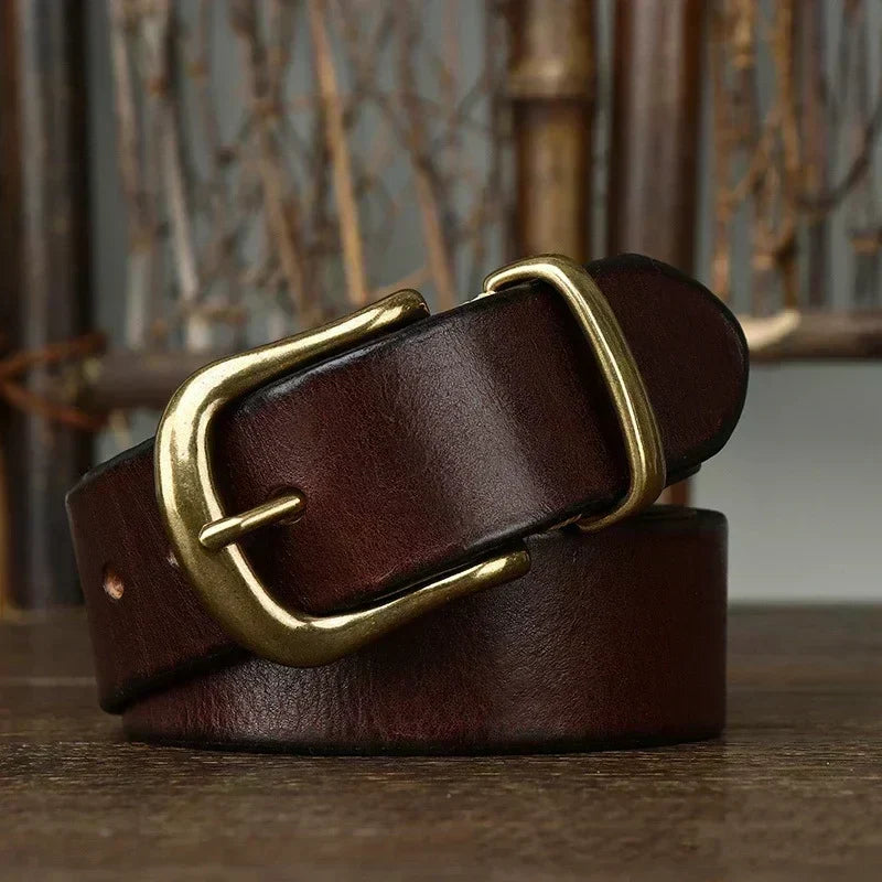 Valdrin Men's Handcrafted Leather Belt, alternate angle 4