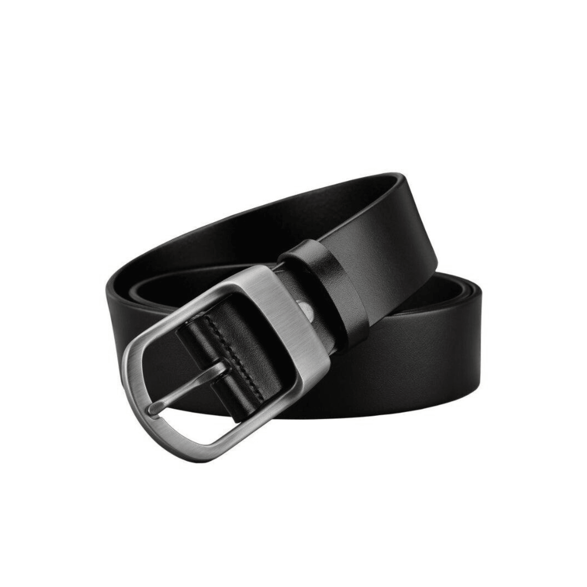 Vintage Men's Matte Buckle Leather Belt, alternate angle 3