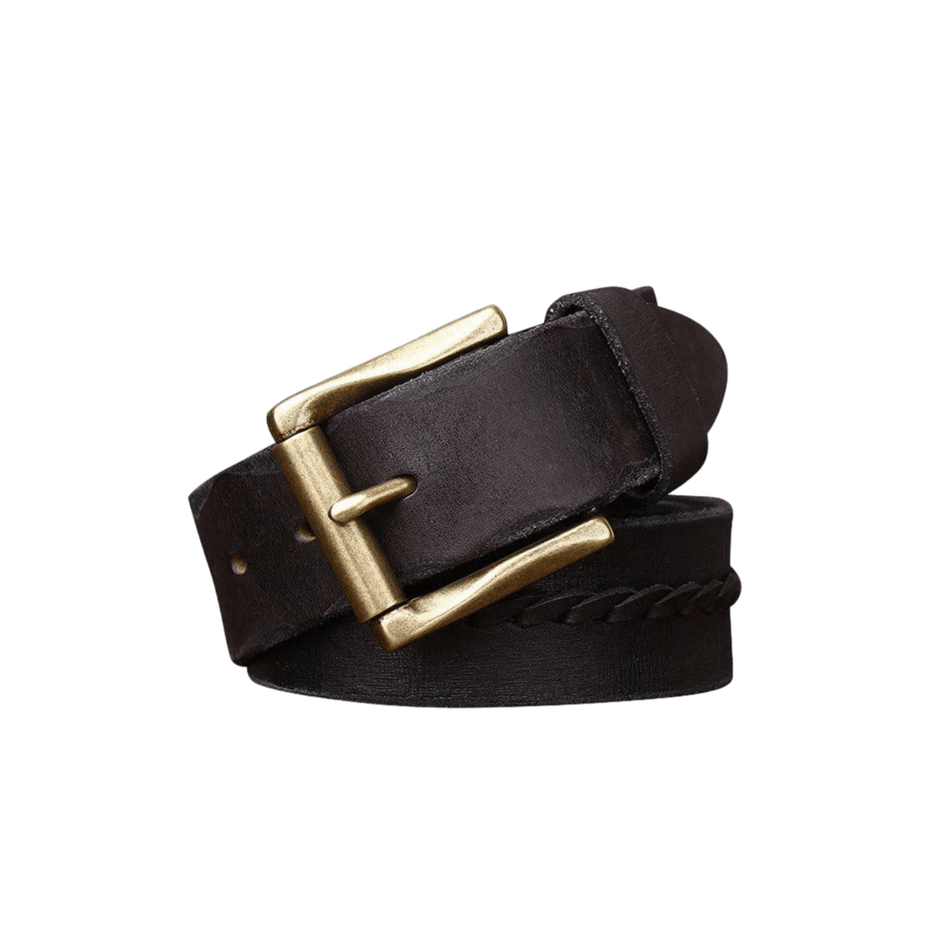 Raj Men's Braided-Strap Leather Belt, alternate angle 4