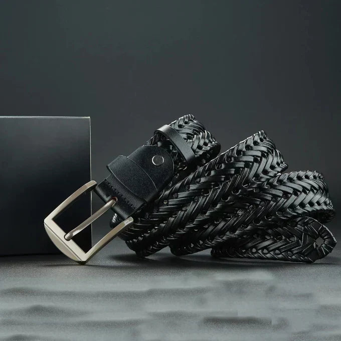 Men's Handcrafted Braided Leather Belt, alternate angle 1