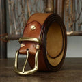 Valdrin Men's Handcrafted Leather Belt photographed for Eaton Row Co.