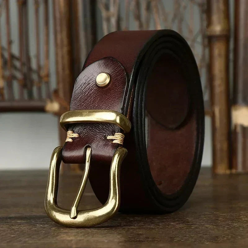 Valdrin Men's Handcrafted Leather Belt, alternate angle 3