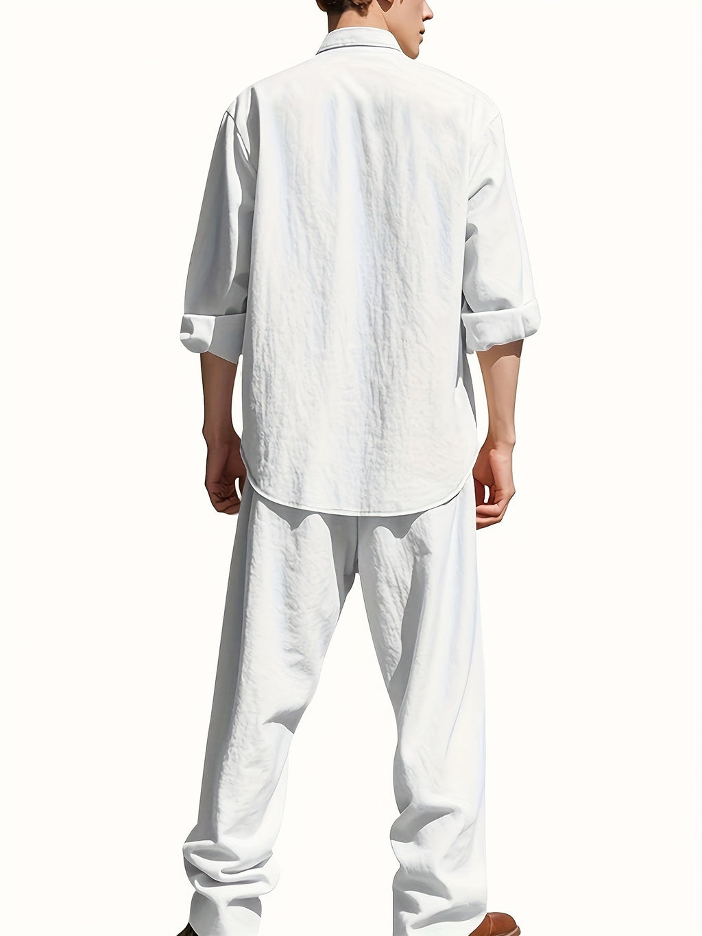 Owen Men's Casual Linen Set, alternate angle 3