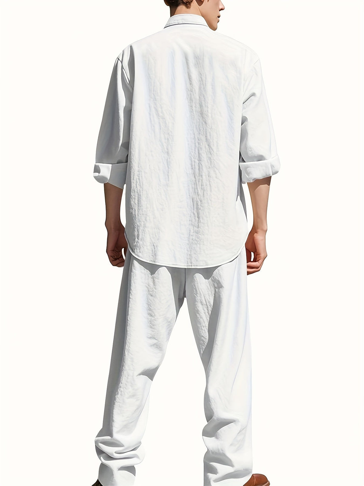Owen Men's Casual Linen Set, alternate angle 3