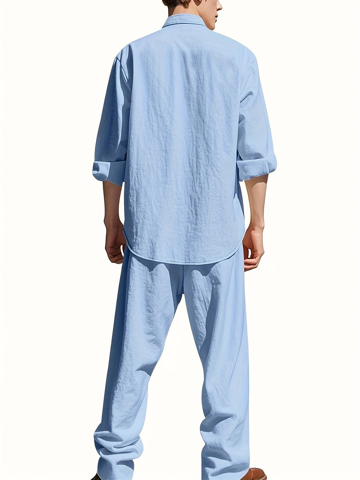 Owen Men's Casual Linen Set, alternate angle 7