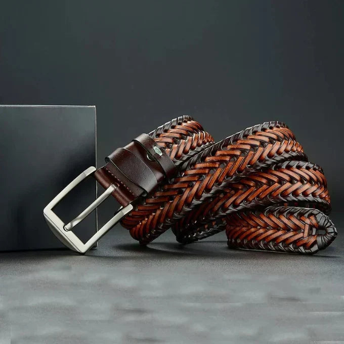 Men's Handcrafted Braided Leather Belt, alternate angle 3