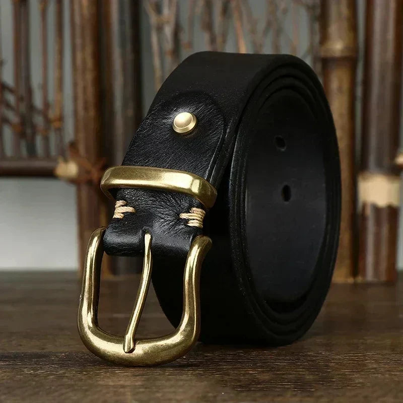 Valdrin Men's Handcrafted Leather Belt, alternate angle 1