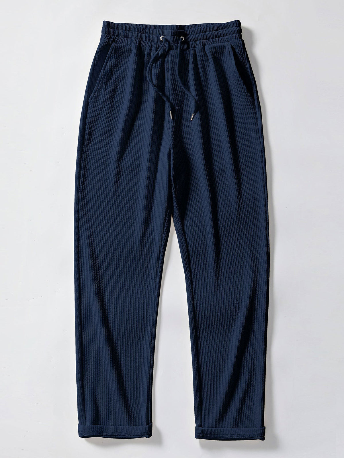 Men's Textured V-Neck Polo & Trousers Set, alternate angle 17