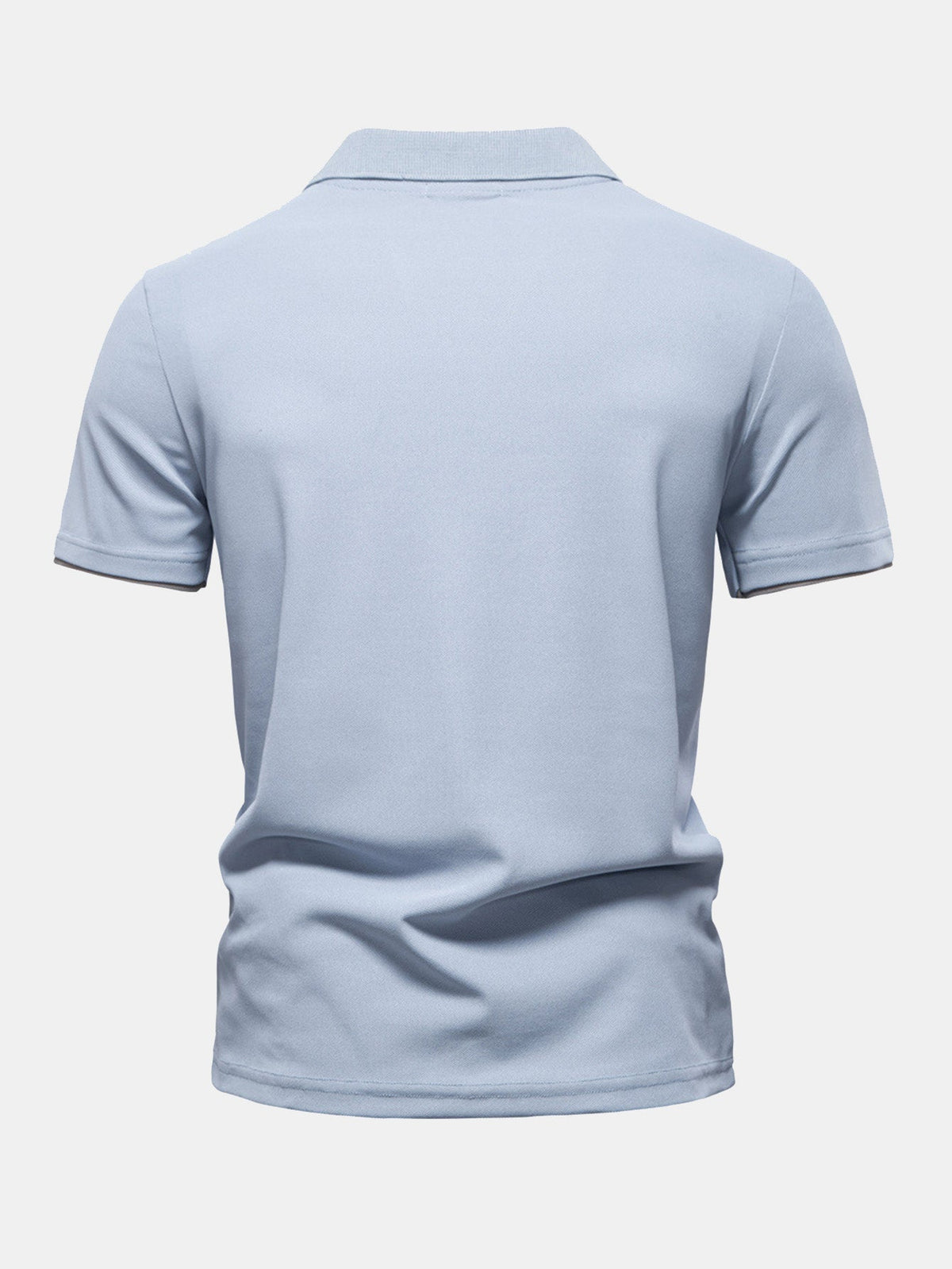 Men's Contrast Pique V-Neck Polo Shirt, alternate angle 7