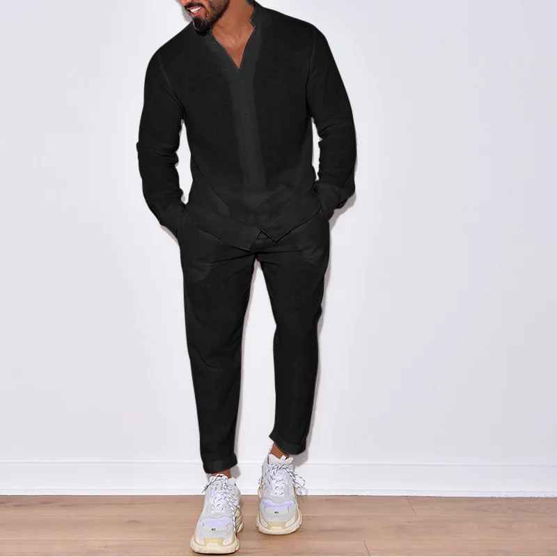 Theo Men's Linen Co-Ord Set, alternate angle 4
