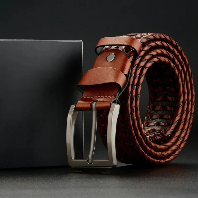 Men's Handcrafted Braided Leather Belt, alternate angle 4