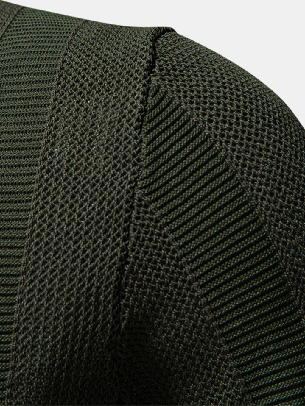 Men's Striped Hollow Knit V-Neck Polo Shirt, alternate angle 5