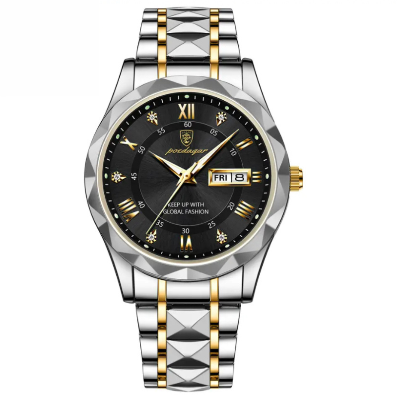 Men's 40mm Luminous Water-Resistant Steel Watch, alternate angle 6