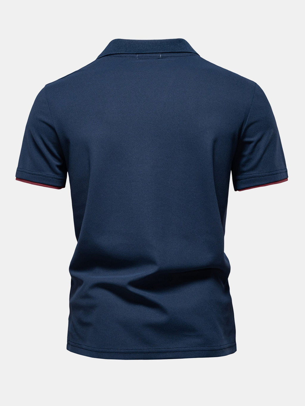 Men's Contrast Pique V-Neck Polo Shirt, alternate angle 3