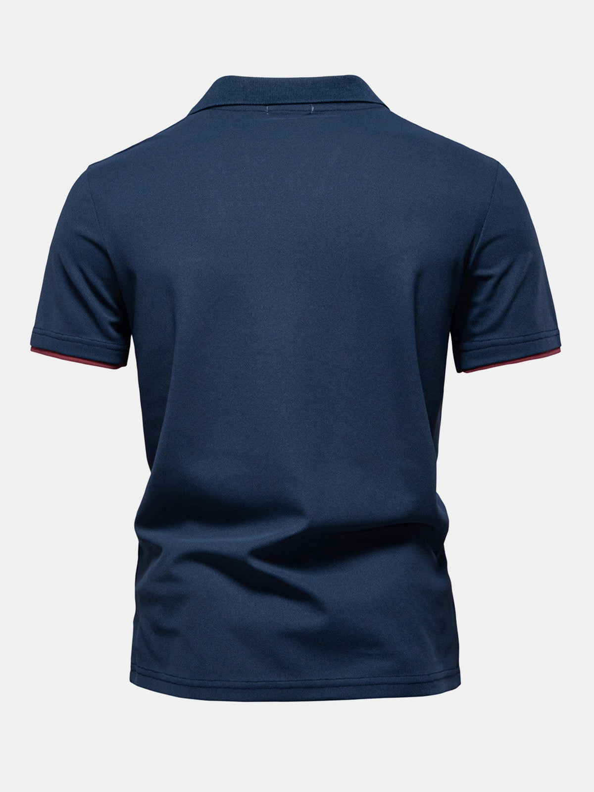 Men's Contrast Pique V-Neck Polo Shirt, alternate angle 3