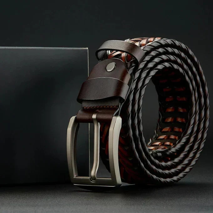 Men's Handcrafted Braided Leather Belt, alternate angle 6