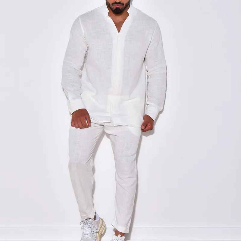 Theo Men's Linen Co-Ord Set, alternate angle 5