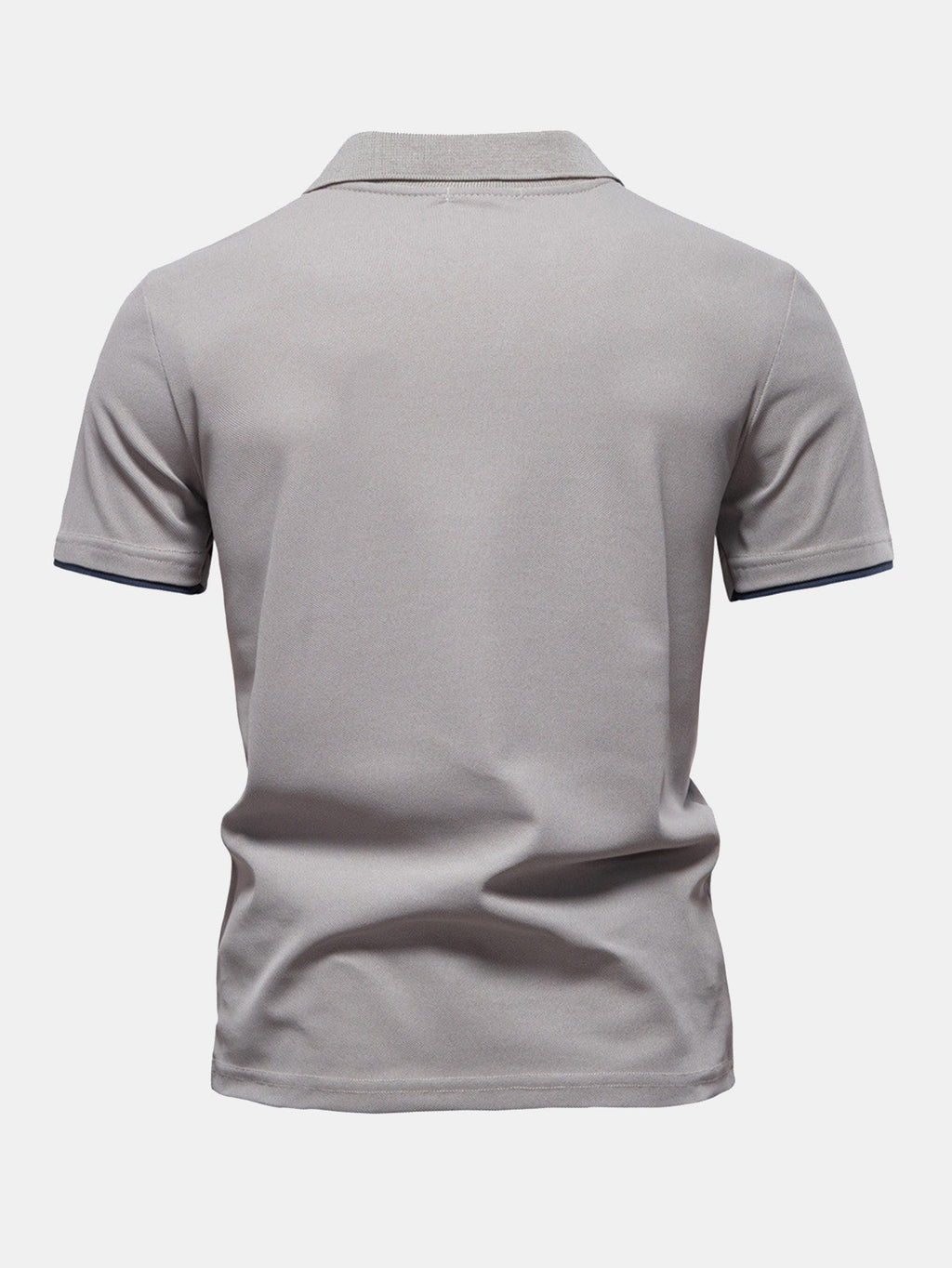 Men's Contrast Pique V-Neck Polo Shirt, alternate angle 9