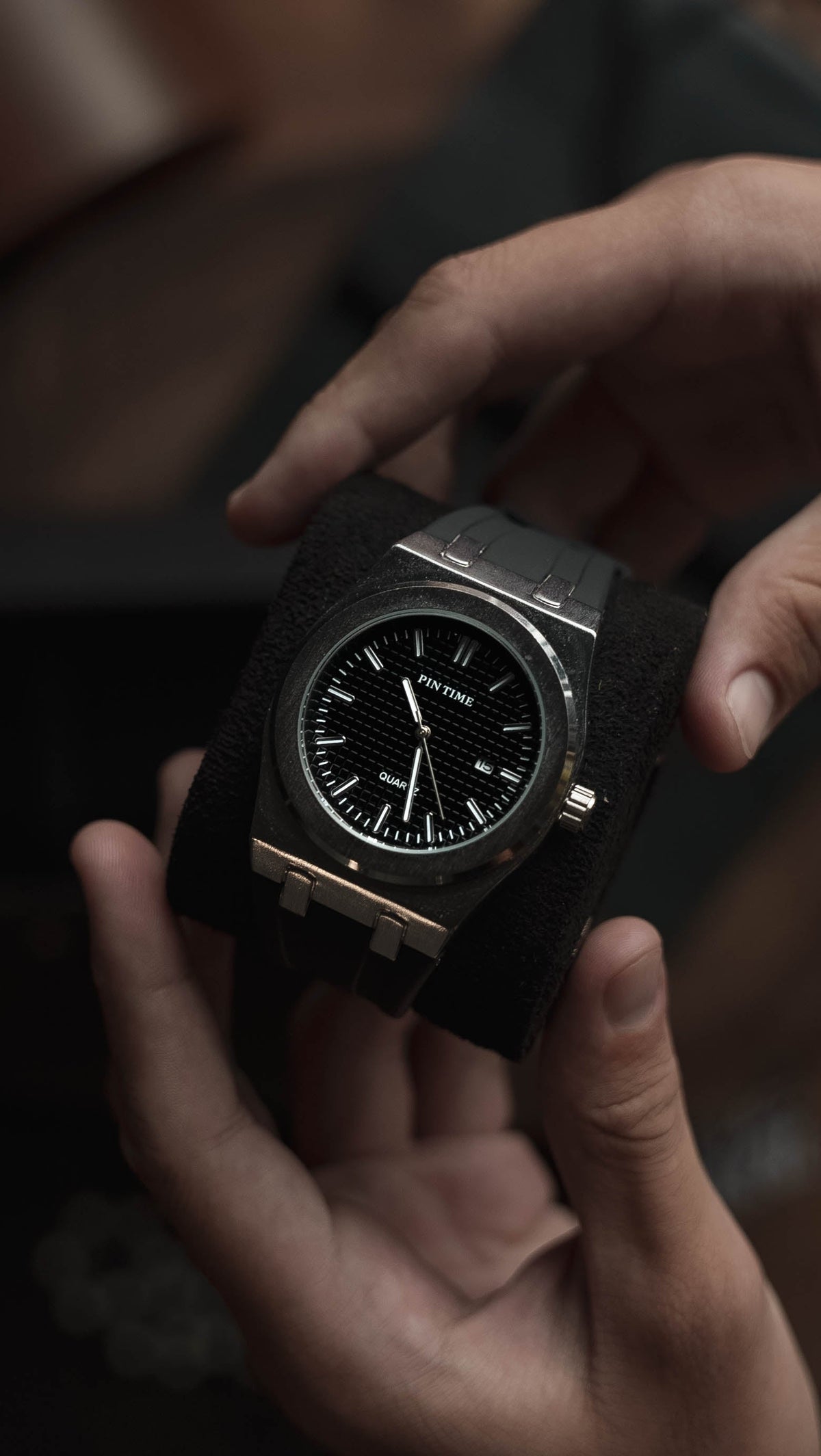 Men's Luminous Silicone Strap Watch, alternate angle 2