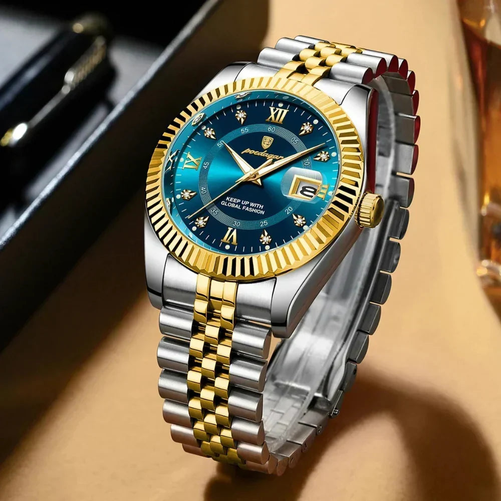 GoldenStar Men's 40mm Water-Resistant Steel Watch, alternate angle 1
