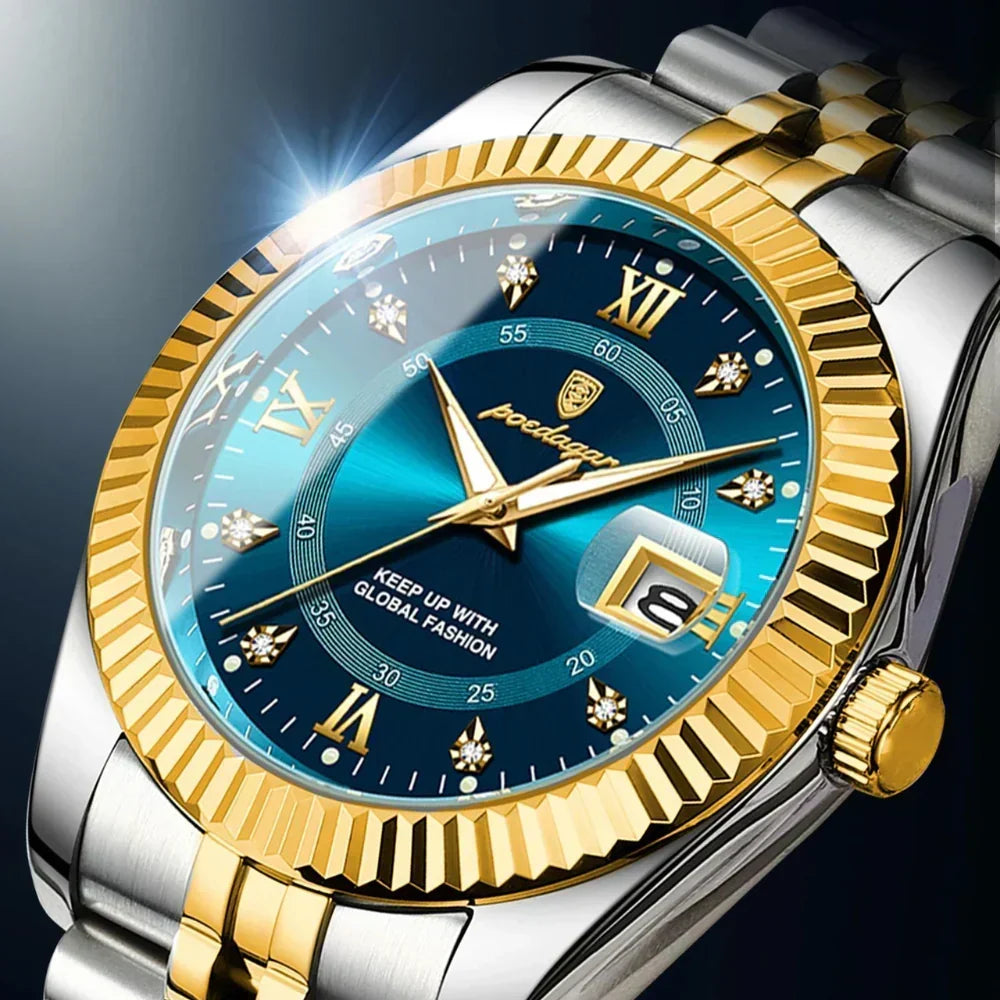 GoldenStar Men's 40mm Water-Resistant Steel Watch, alternate angle 3