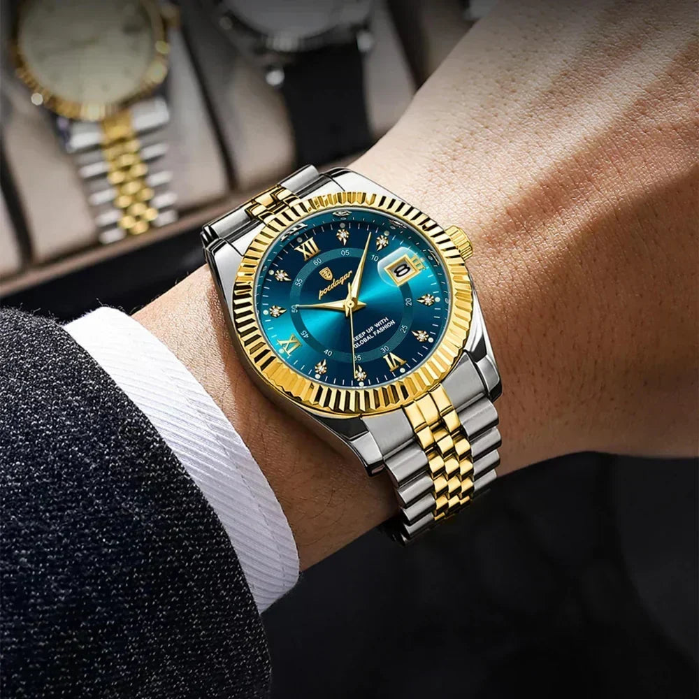 GoldenStar Men's 40mm Water-Resistant Steel Watch, alternate angle 5