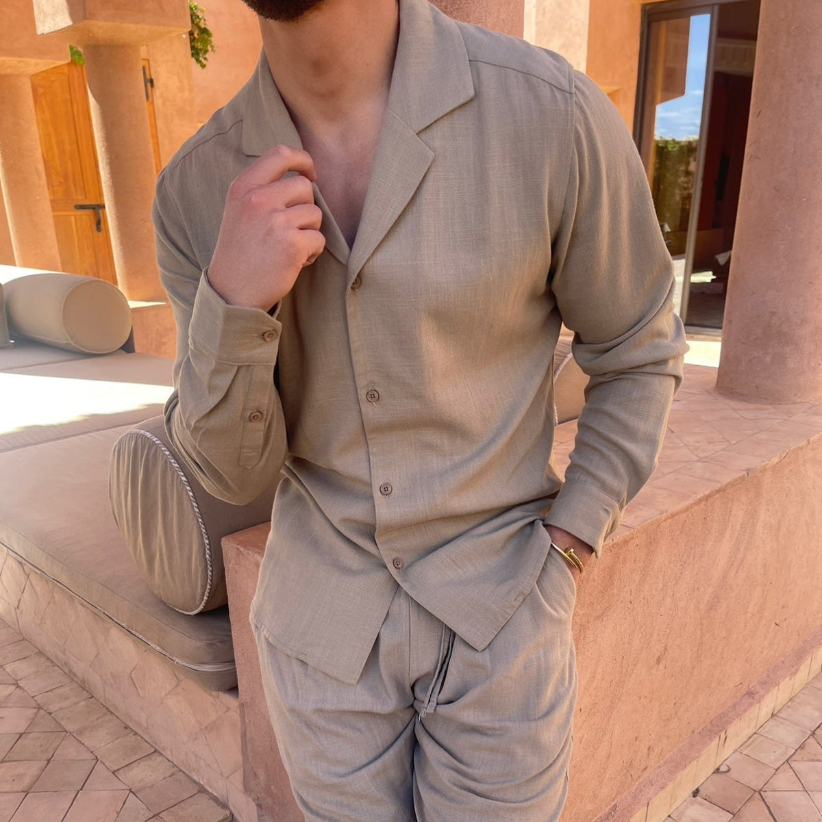 Capri Men's Linen Signature Set, alternate angle 1