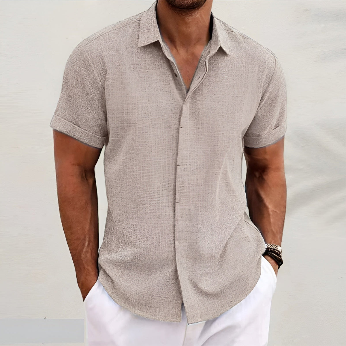 Alejandro Men's Premium Linen Shirt, alternate angle 2