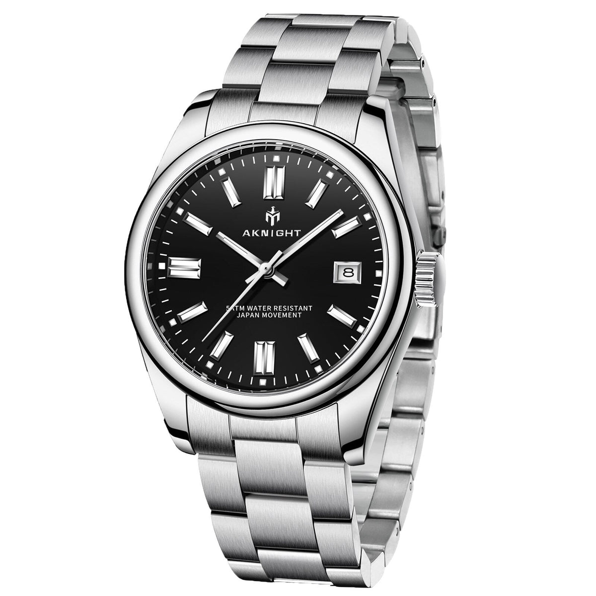 Men's Luminous Quartz Steel Watch, alternate angle 1
