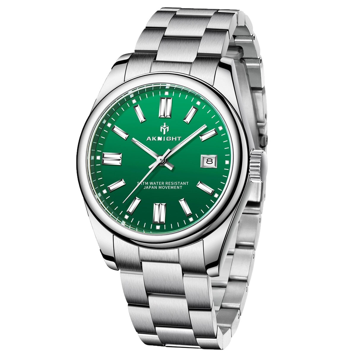 Men's Luminous Quartz Steel Watch, alternate angle 2