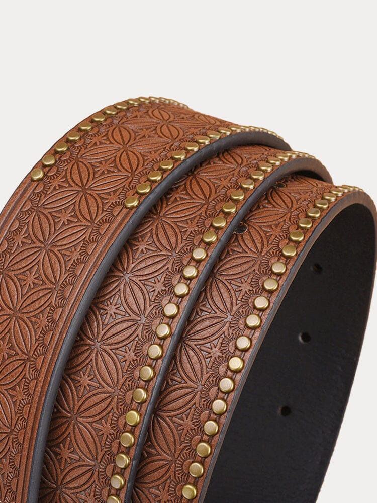 Men's Vintage Western Cowboy PU Belt, alternate angle 5
