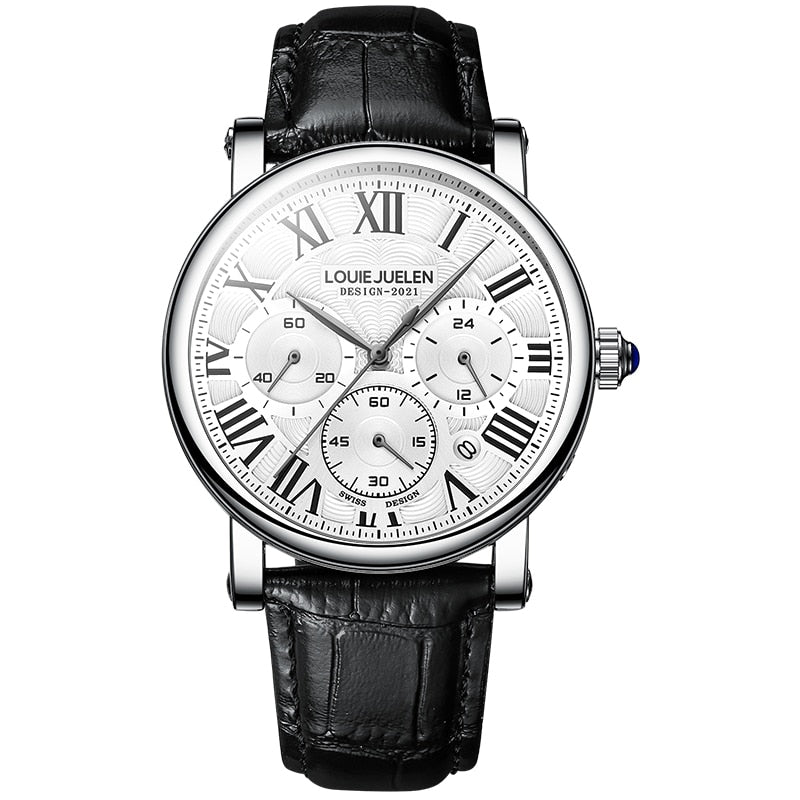 Executive Classic Men's Automatic Leather Strap Watch photographed for Eaton Row Co.