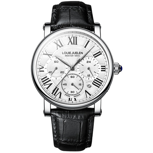 Executive Classic Men's Automatic Leather Strap Watch photographed for Eaton Row Co.