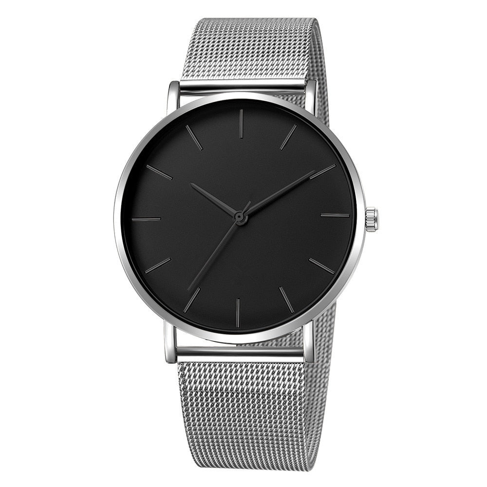 Monaco Men's Minimalist Steel Watch, alternate angle 1