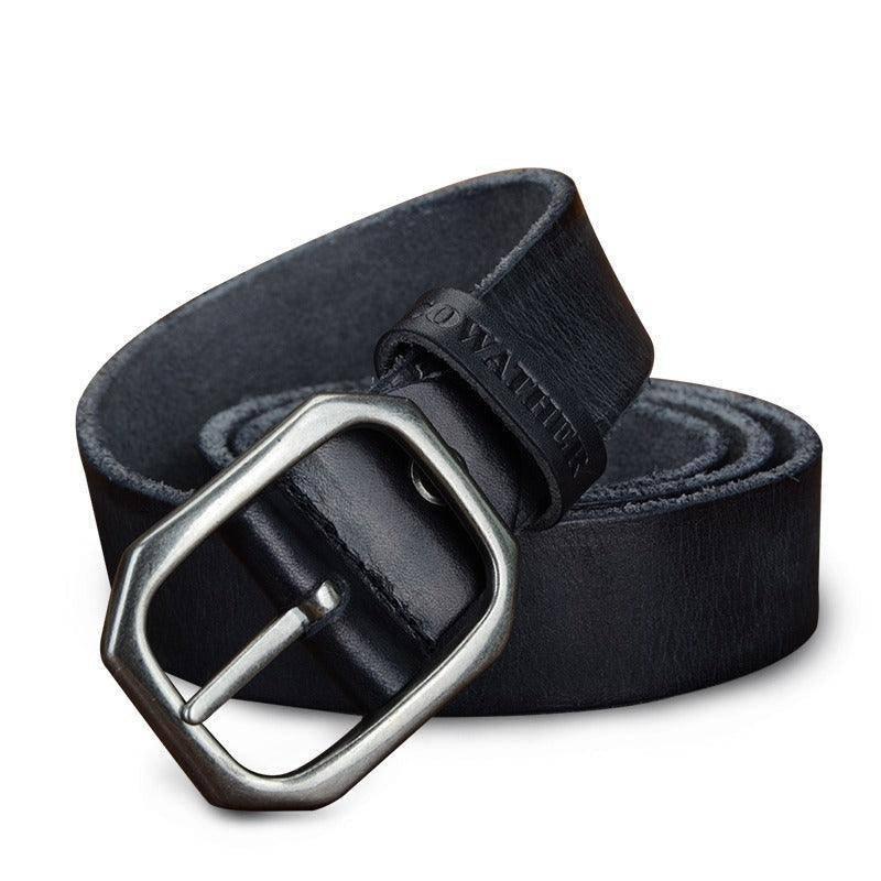 Larce Men's Casual Leather Belt photographed for Eaton Row Co.