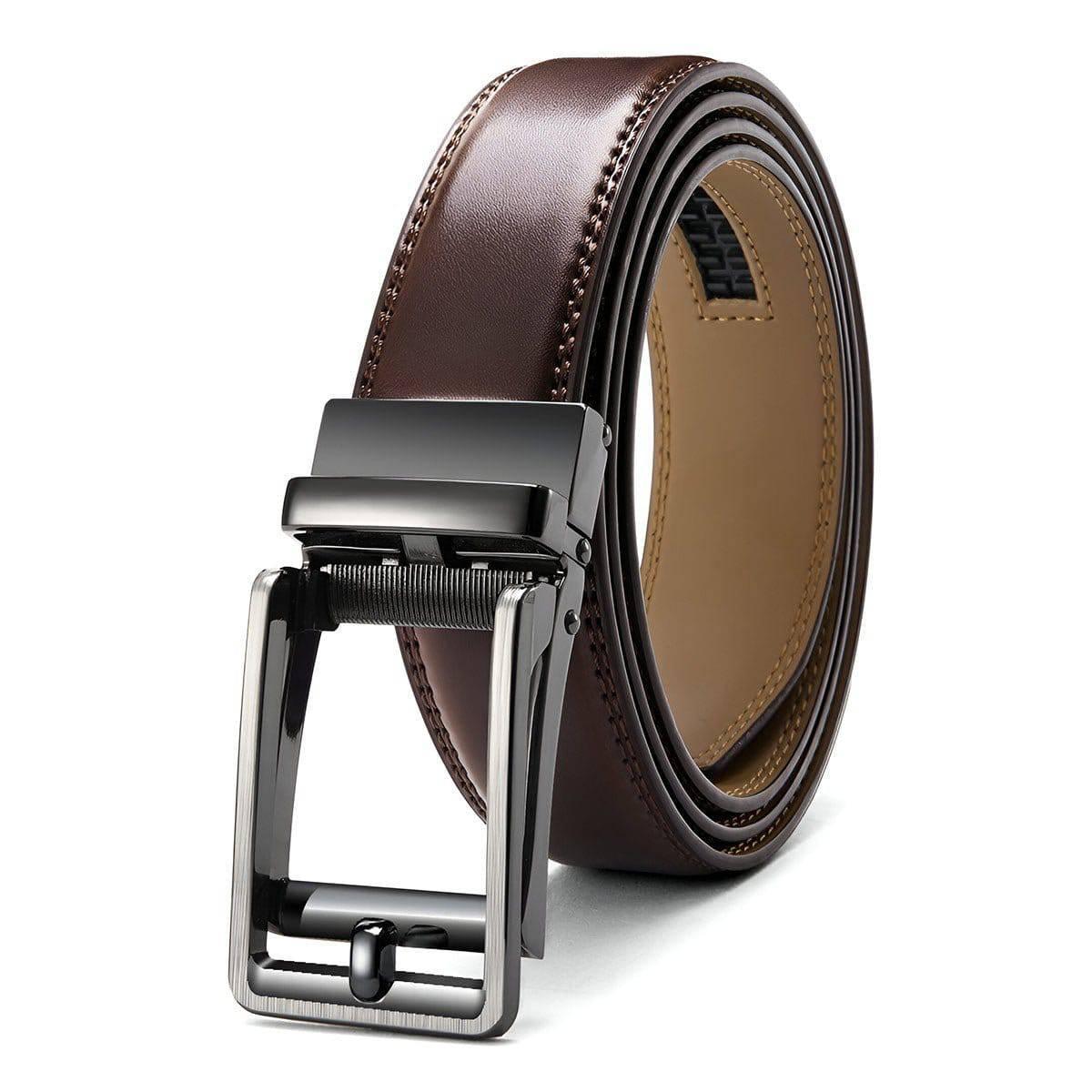 Winston Men's Automatic Buckle Leather Belt photographed for Eaton Row Co.