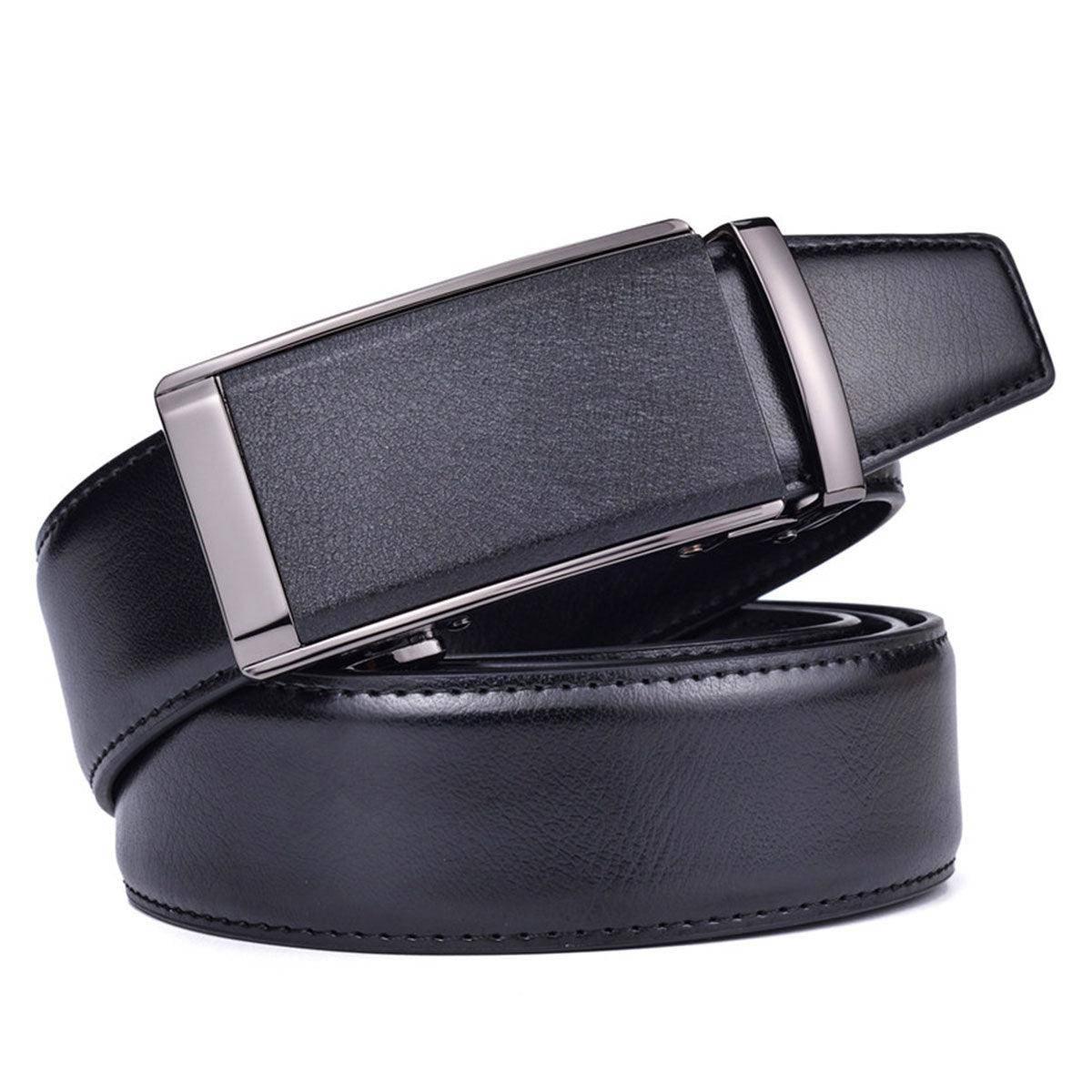 Camaro Men's Black Leather Suit Belt, alternate angle 3