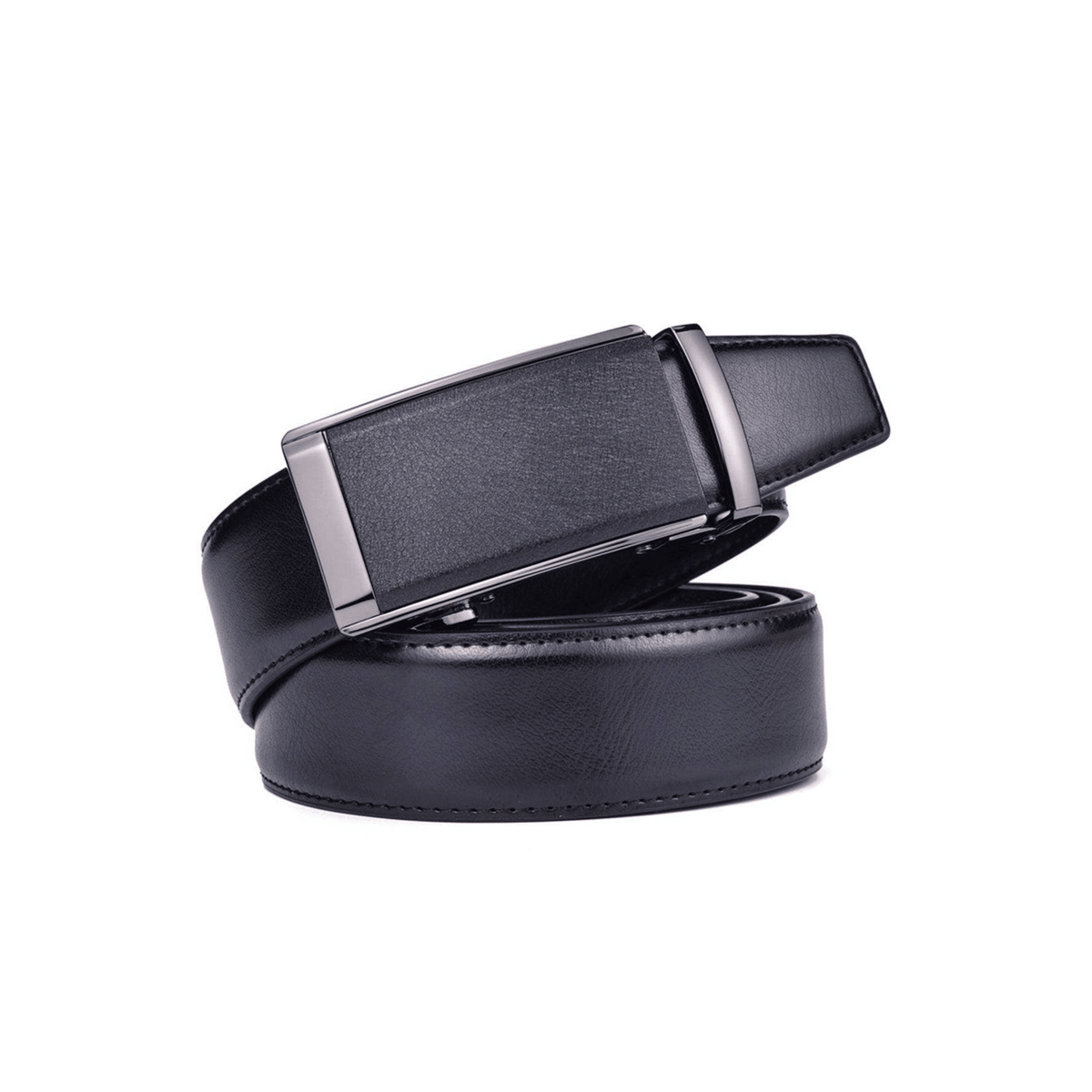 Camaro Men's Black Leather Suit Belt, alternate angle 1