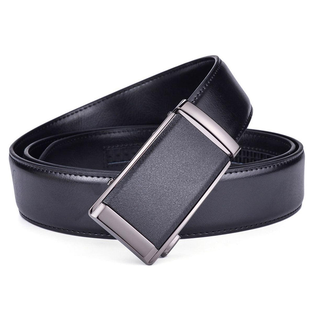 Camaro Men's Black Leather Suit Belt, alternate angle 2