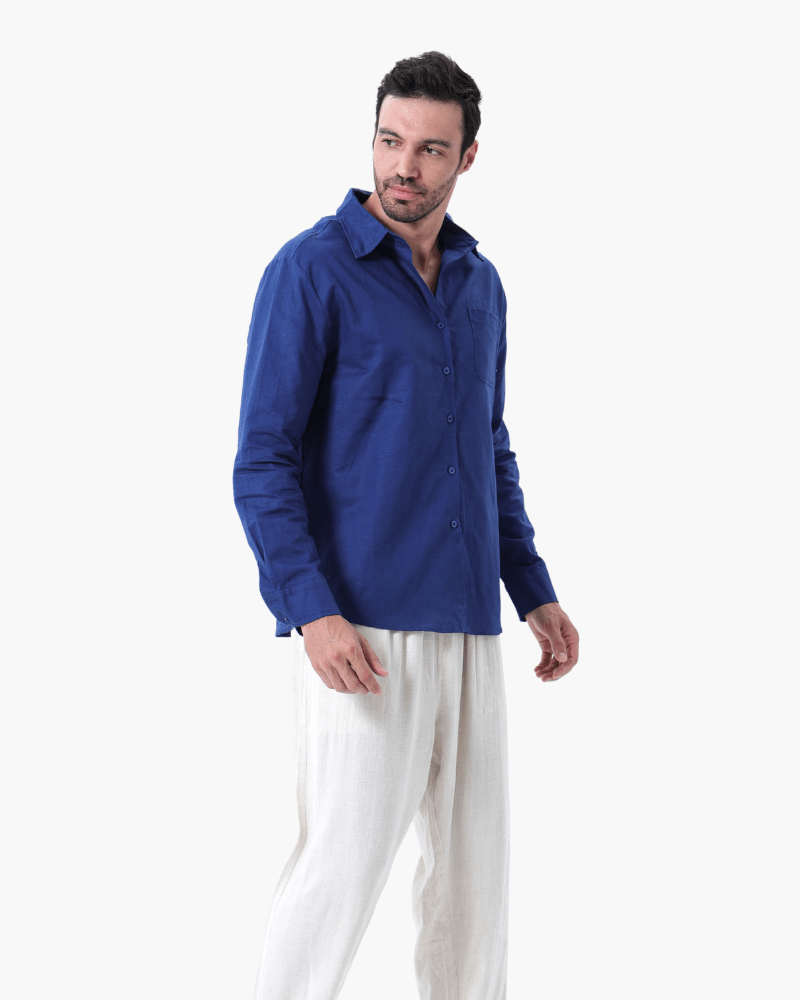 Cape Town Men's 100% Linen Shirt, alternate angle 12