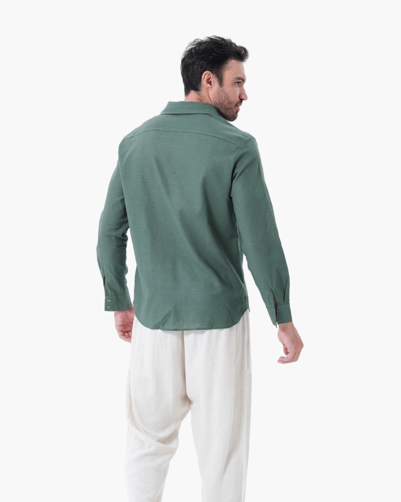 Cape Town Men's 100% Linen Shirt, alternate angle 10